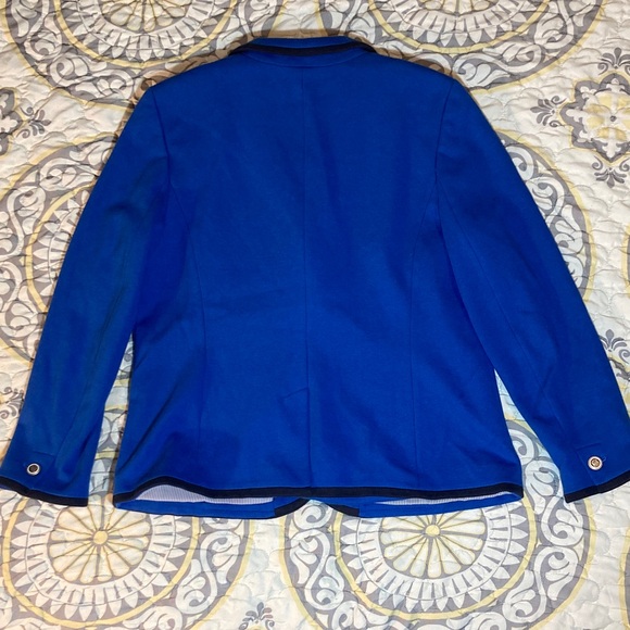 Talbots Aberdeen Pique Blue Blazer Size 14 Petite - Picture 9 of 13